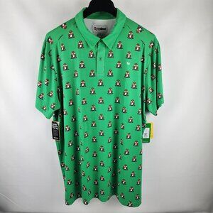 Tipsy Elves Shirt Men 3XL Multicolor Green Groundhog Golpher S/S Golf Polo NWT